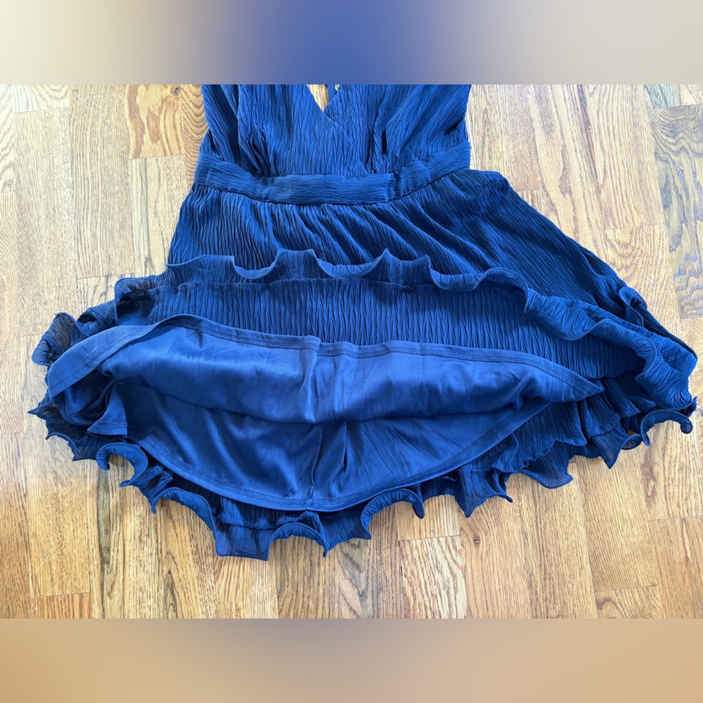 NWT Fashion Nova Cece Navy Fit and Flair Skater Mini Dress Coquette Ruffle 3X - Picture 5 of 13